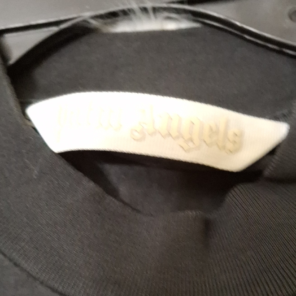 Palm Angels Black Tee with Gray Logo - Picture 2 of 6